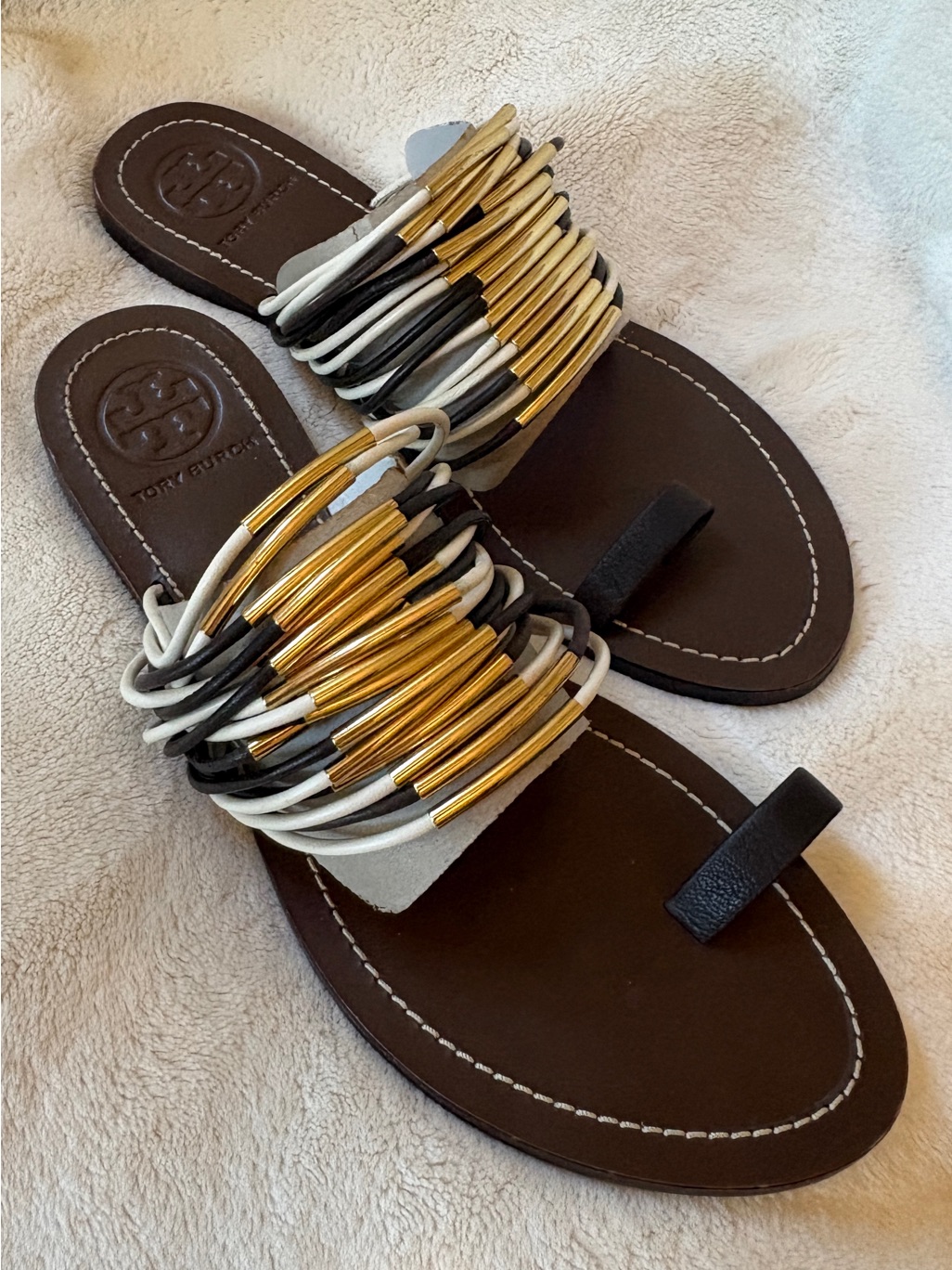 Tory Burch Women’s Minnan Strappy Sandals Flats Size 8